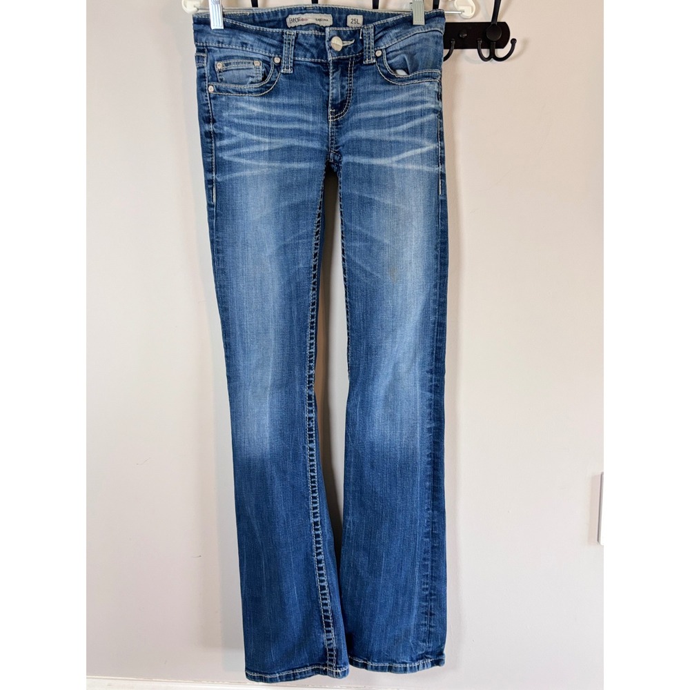 BKE Sabrina Bootcut Jeans Womens 25L Medium Wash Contrast Stitch Denim Pants